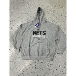 Brooklyn‎ Nets Club Hoodie Mens 2XL NBA Sweatshirt Gray New NWT